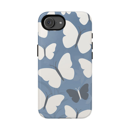 Minimalist Light Blue Butterfly Pattern Phone Case - Blue Phone Case - iPhone 17e / Glossy