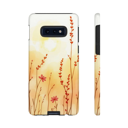 Samsung Galaxy S10E / Glossy Phone Case - Boho Chic Watercolour Wildflower Dusk Pattern Phone Case