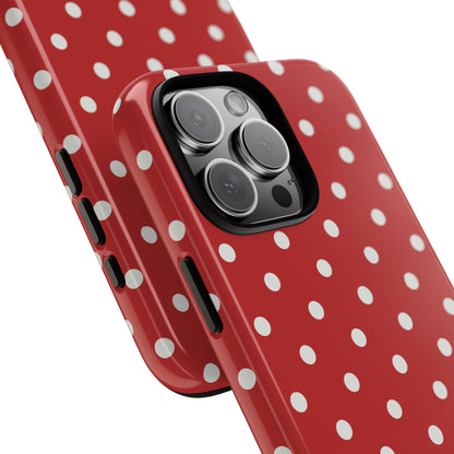 Red with White Dot Pattern Phone Case