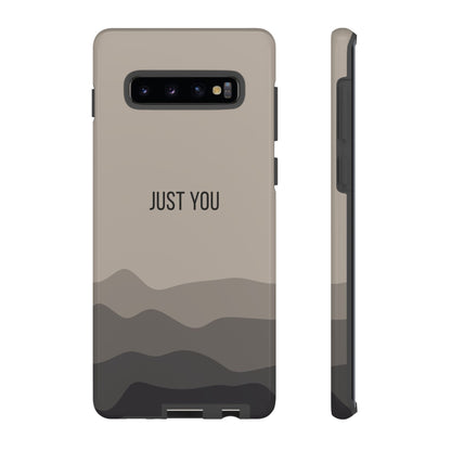 Phone Case - Minimalist Beige Waves ’Just You’ Statement Phone Case