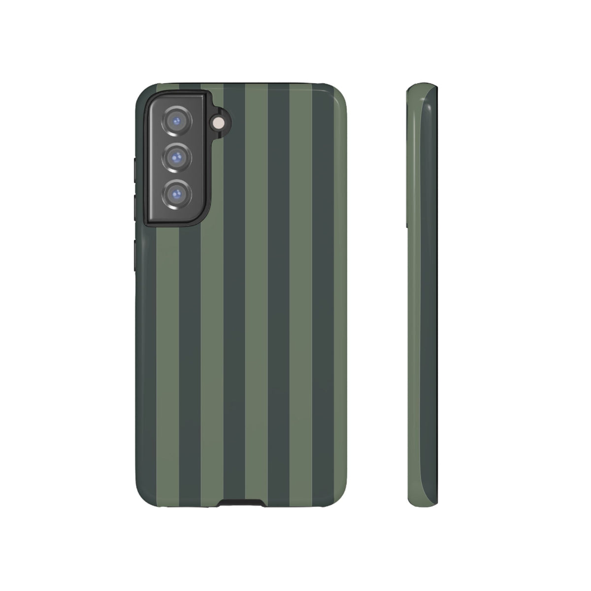 Dark Green Stripe Pattern Phone Case - Green Phone Case - Samsung Galaxy S21 FE / Glossy