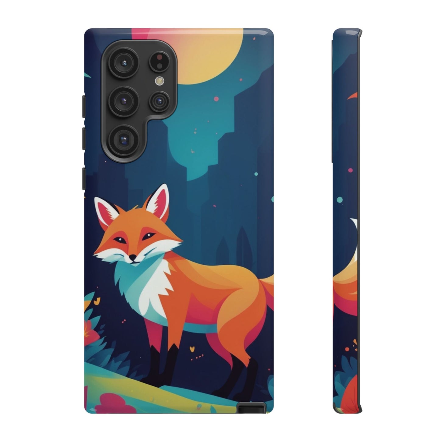 Samsung Galaxy S22 Ultra / Glossy Phone Case - Stylised Fox Design Phone Case