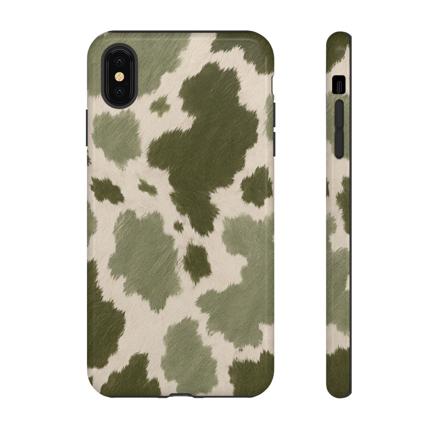 Stylish Olive Green Cow Print Phone Case
