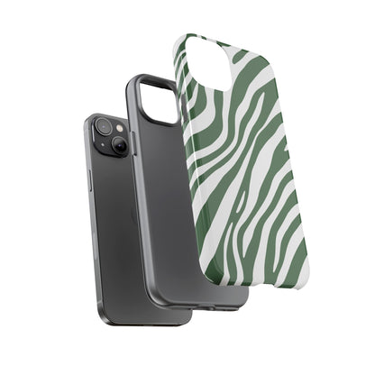 Modern Sage Zebra Print Phone Case