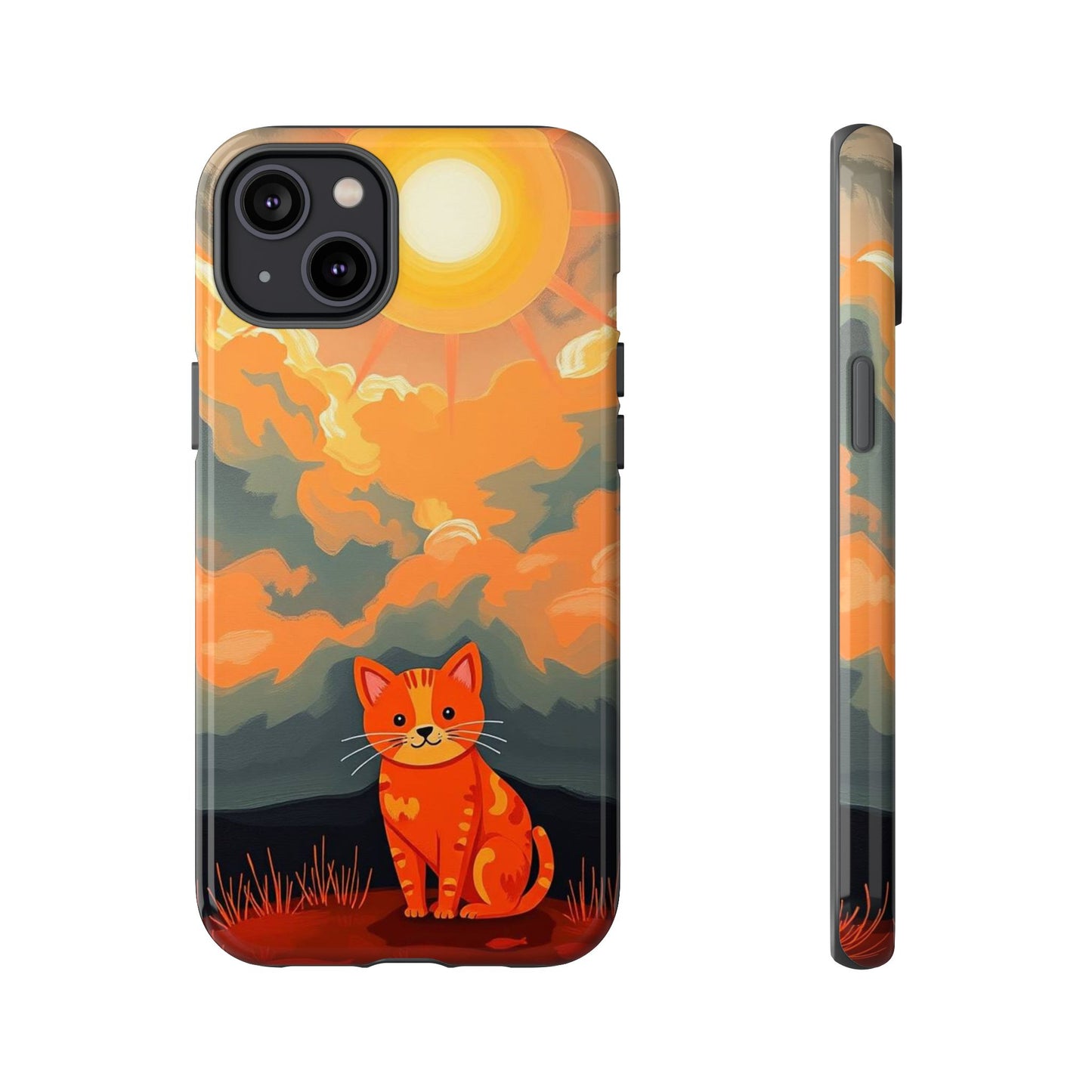 iPhone 14 Plus / Glossy Phone Case - Acrylic Painting Style Cat Design Phone Case