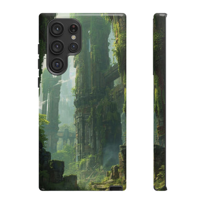 Samsung Galaxy S22 Ultra / Glossy Phone Case - Overgrown Future Ruins Sci-fi Phone Case