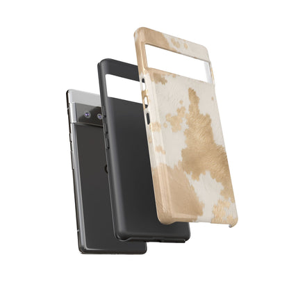 Elegant Champagne Cow Print Phone Case