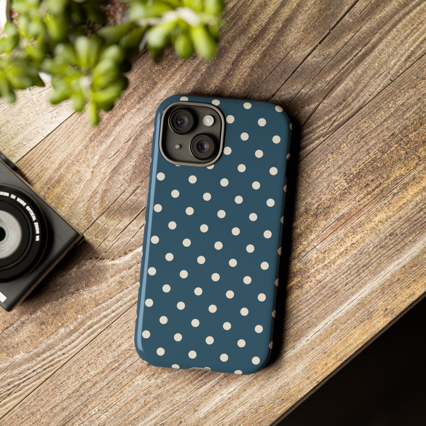 Blue & White Dot Pattern Phone Case