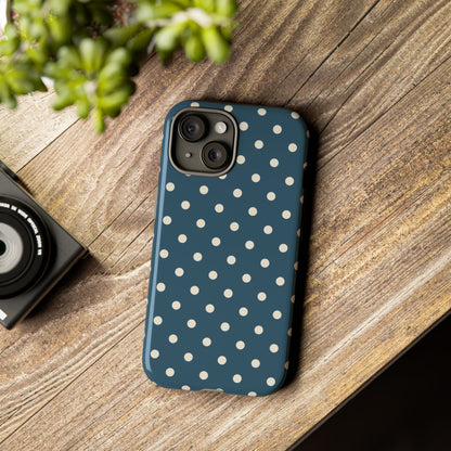 Blue & White Dot Pattern Phone Case