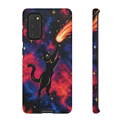 Whimsical Multicolour Celestial Black Cat Phone Case