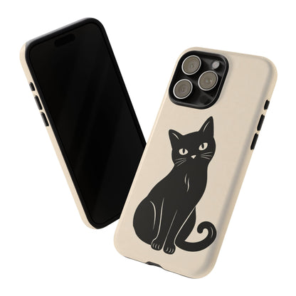 Minimalist Cream & Black Cat Phone Case