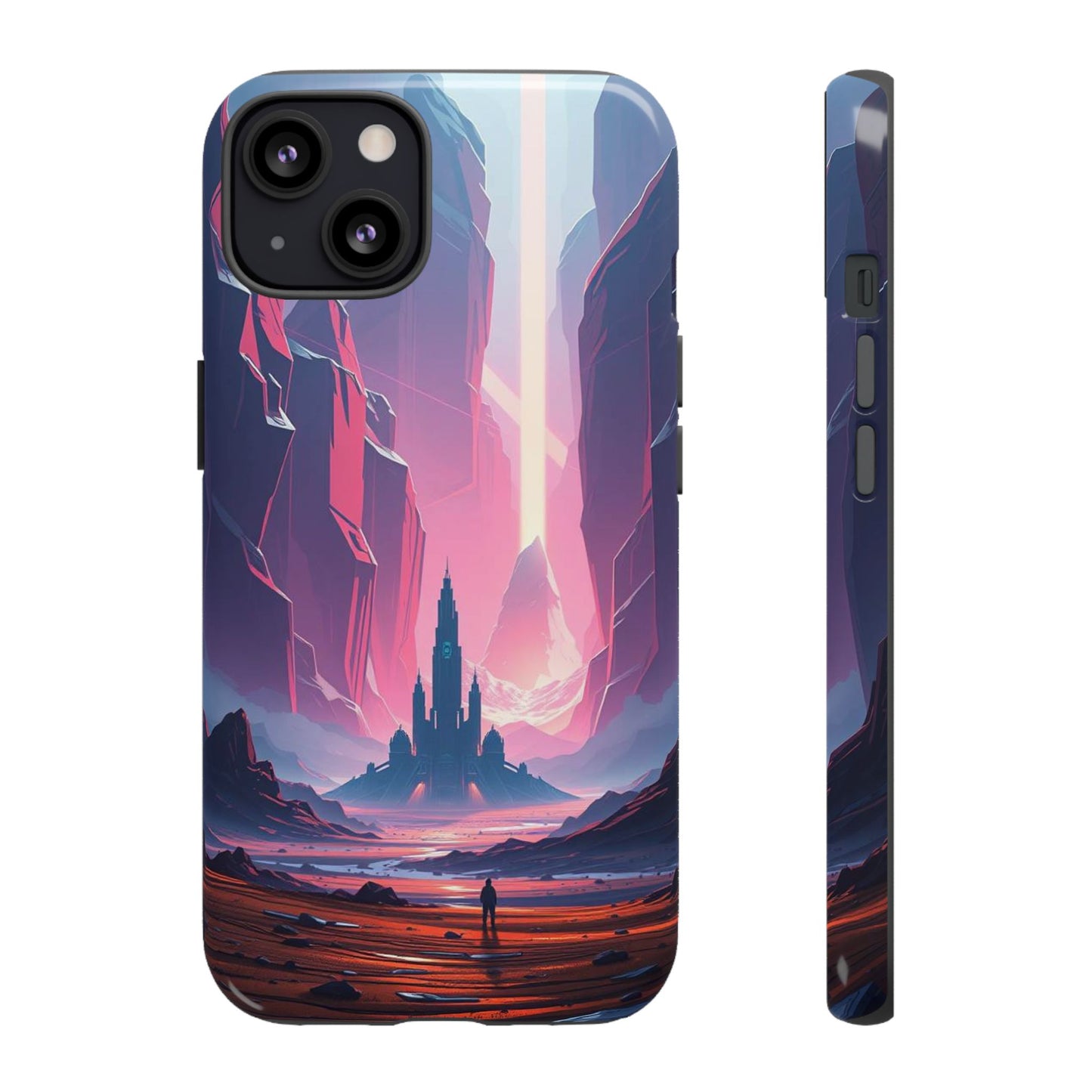 iPhone 13 / Glossy Phone Case - Alien Fortress Design Phone Case