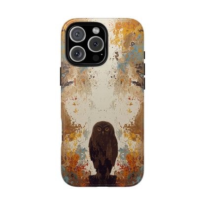 iPhone 16 Pro Max / Glossy Phone Case - Abstract Owl Design Phone Case