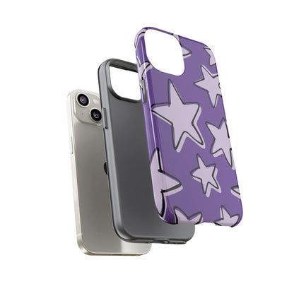 Violet Purple Doodle Star Phone Case