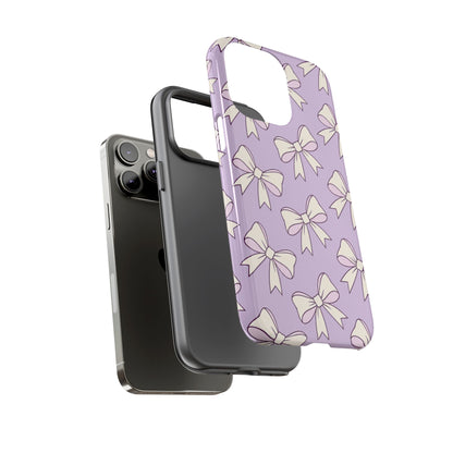 Chic Lilac Bow Pattern Phone Case