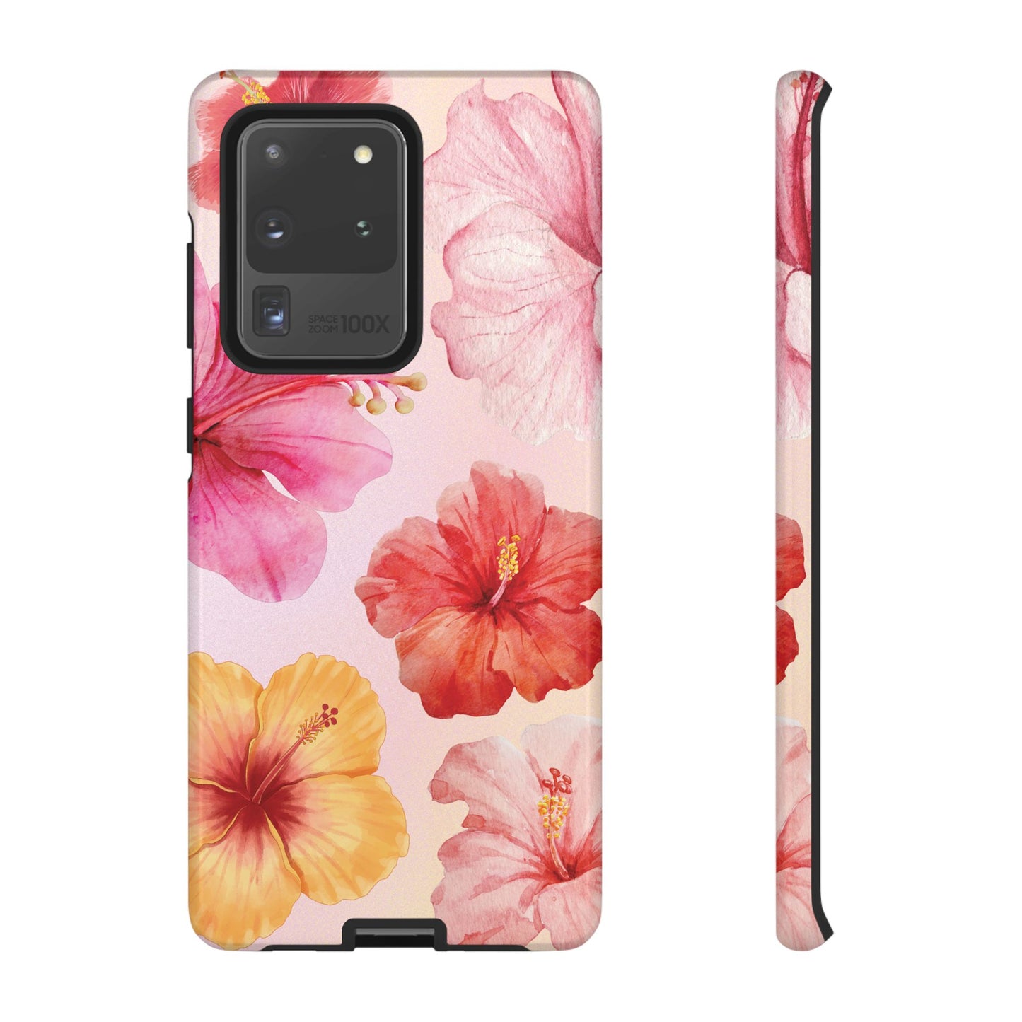 Samsung Galaxy S20 Ultra / Glossy Phone Case - ’Pink Hibiscus Pattern #1’ Phone Case