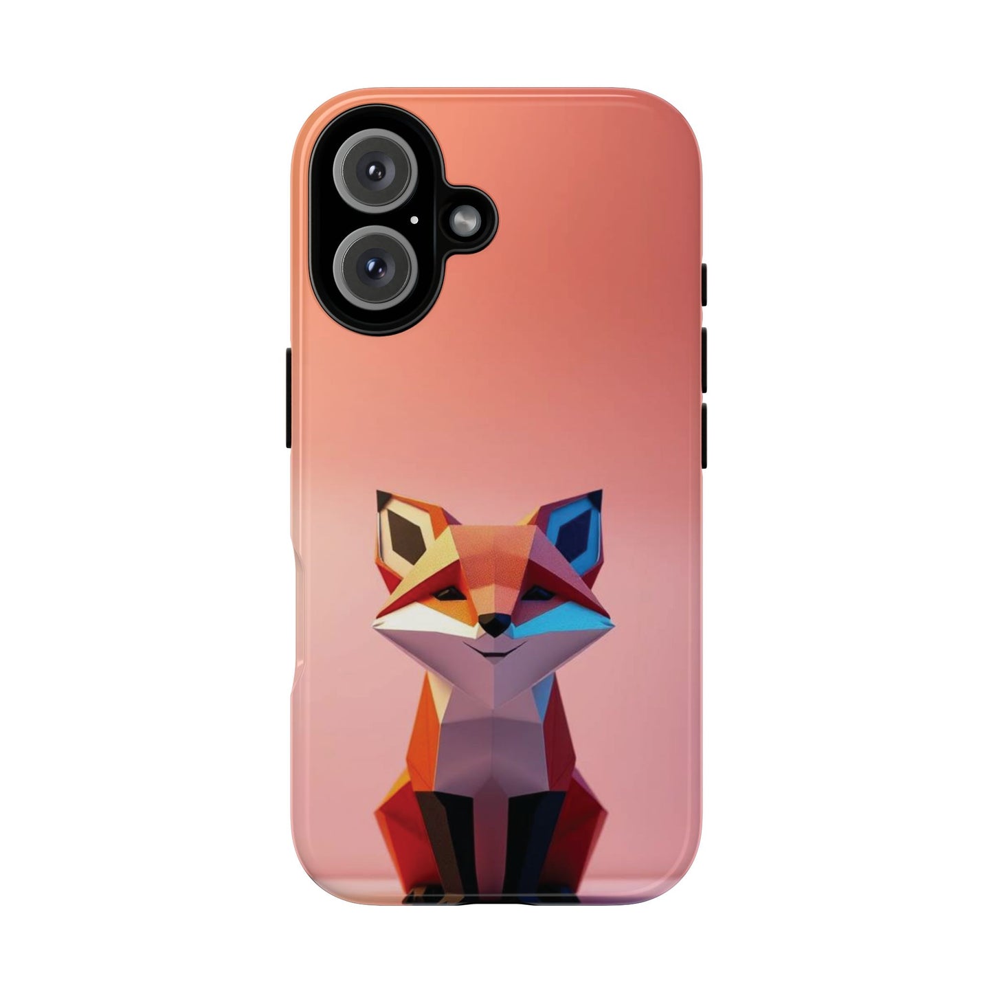 iPhone 16 / Glossy Phone Case - Origami Fox Design Phone Case