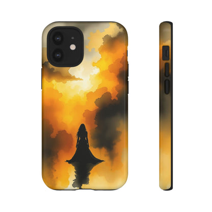 iPhone 12 Mini / Glossy Phone Case - Watercolour Gothic Woman in Black Phone Case