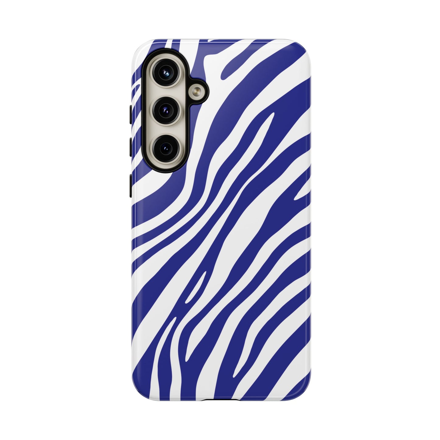 Modern Electric Blue Zebra Print Phone Case