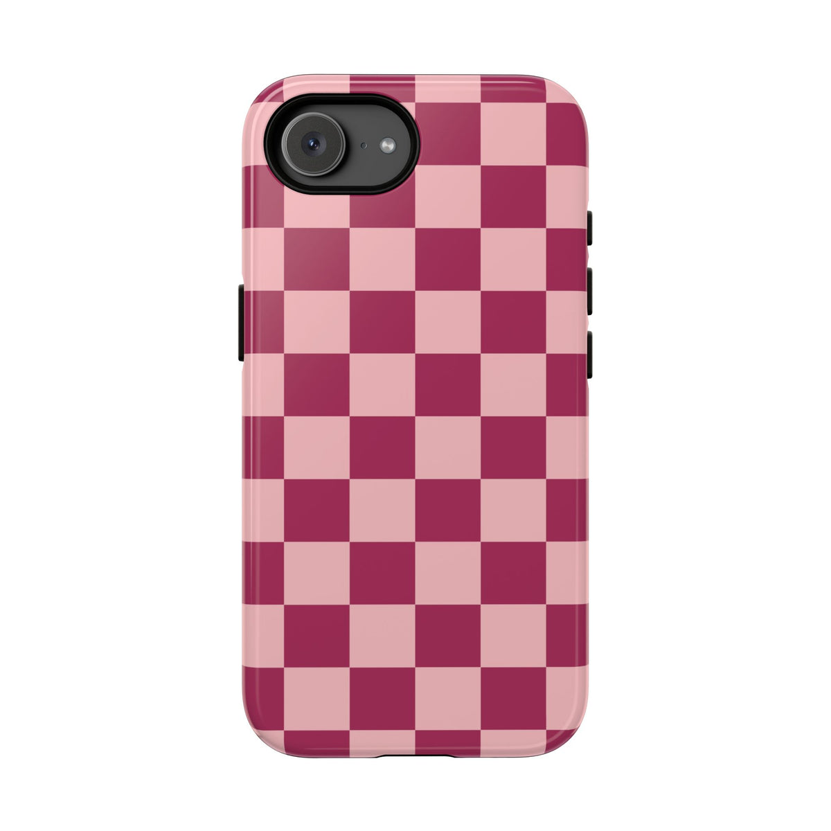 Pink Checked Pattern Phone Case - Pink Phone Case - iPhone 17e / Glossy