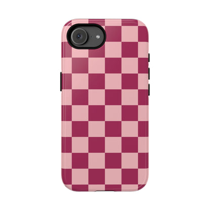 Pink Checked Pattern Phone Case - Pink Phone Case - iPhone 17e / Glossy