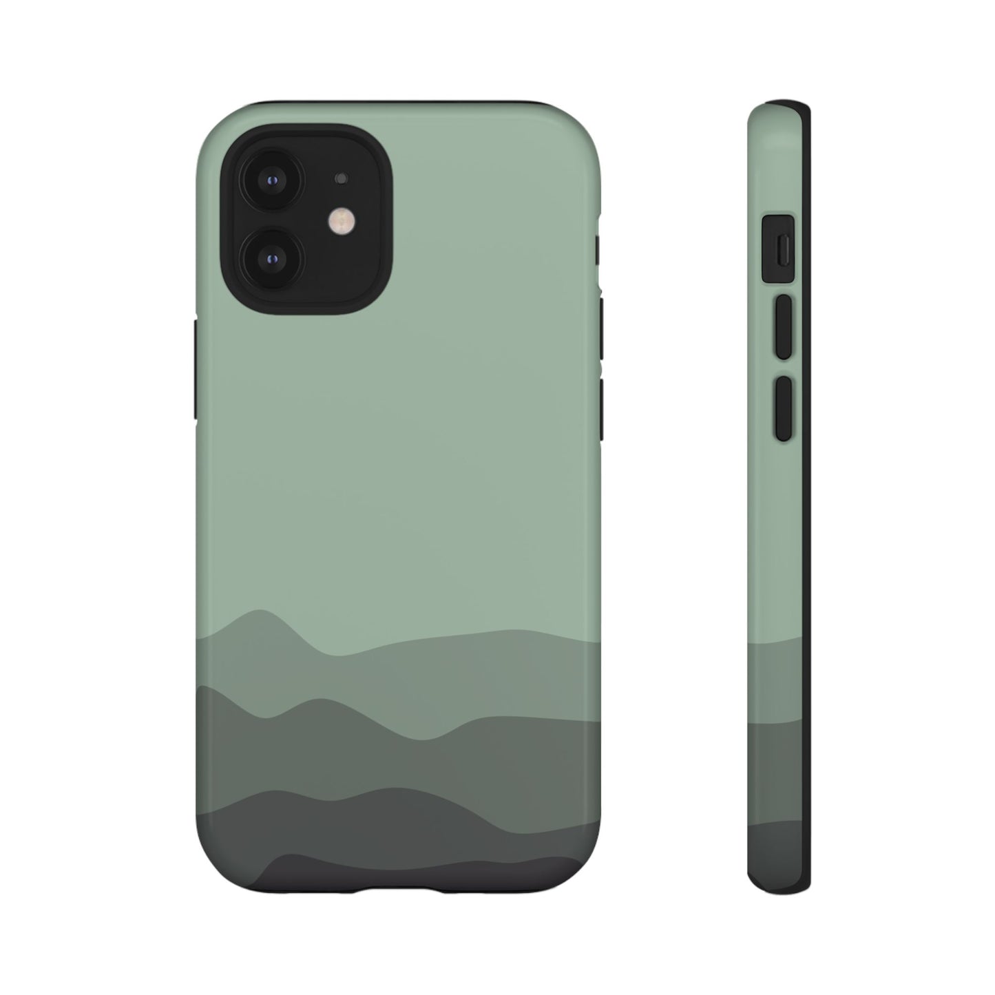 Green Abstract Waves Protective Phone Case - Green Phone Case - iPhone 12 Mini / Glossy