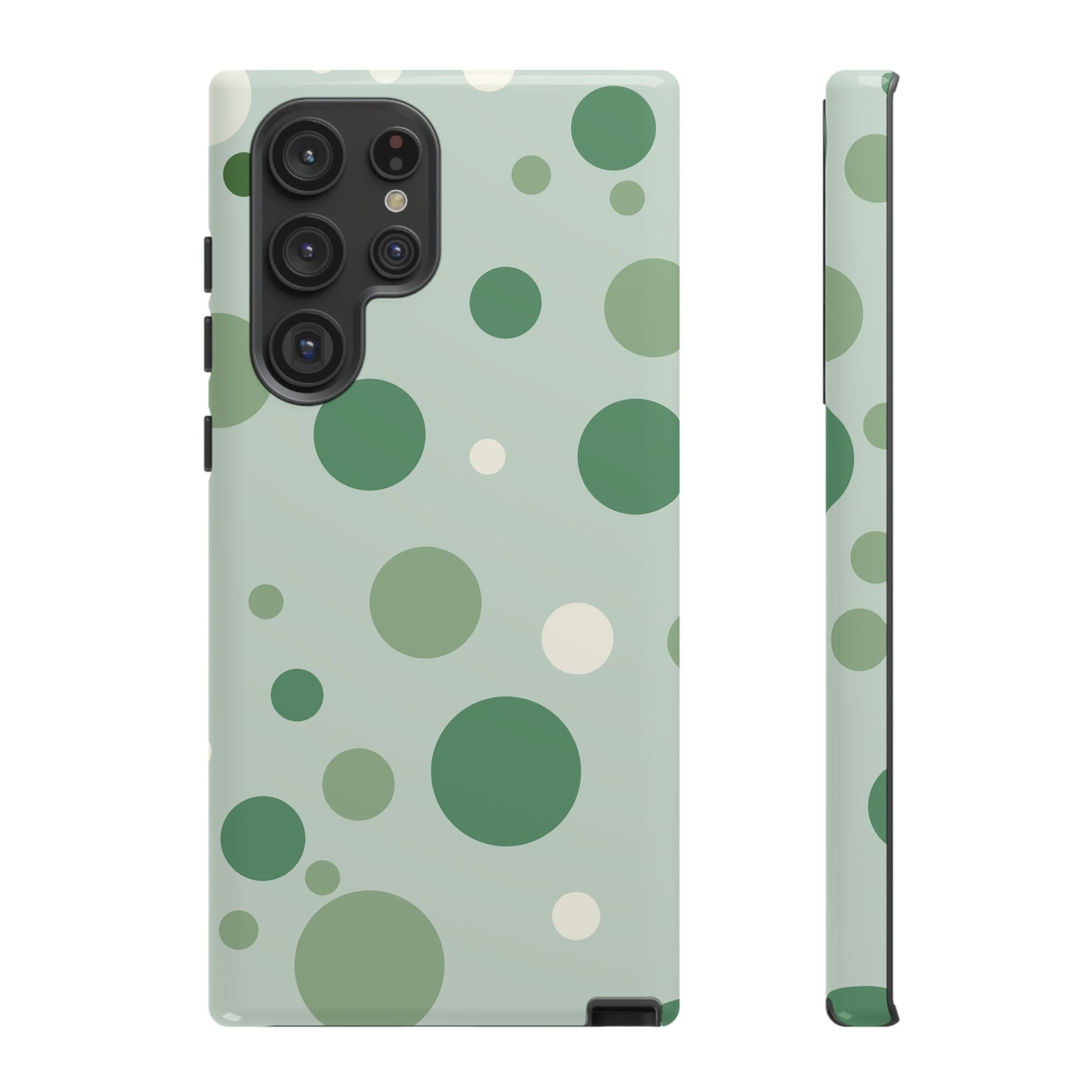 Samsung Galaxy S22 Ultra / Glossy Phone Case - ’Bold Green Dot Pattern’ Phone Case