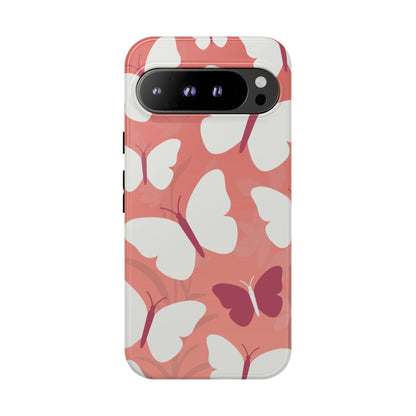 Google Pixel 9 Pro XL / Glossy Phone Case - Minimalist Pink Butterfly Pattern Phone Case