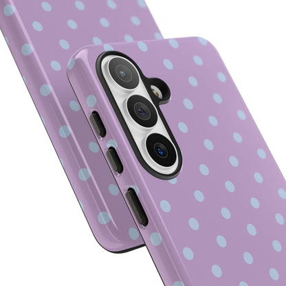 Trendy Lilac & Ice Blue Dot Pattern Phone Case