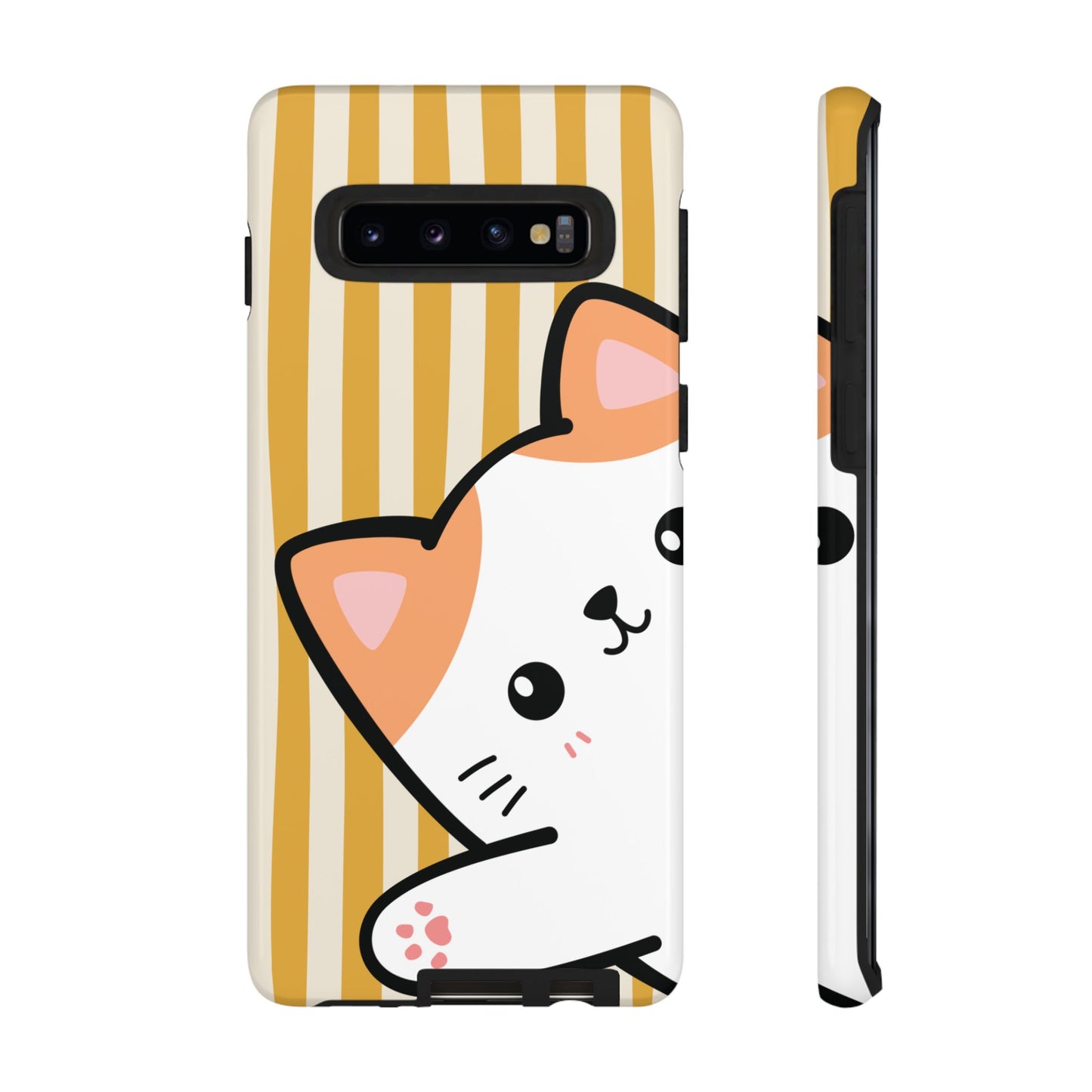 Phone Case - Peakaboo Cat with Yellow Stripe Pattern Phone Case