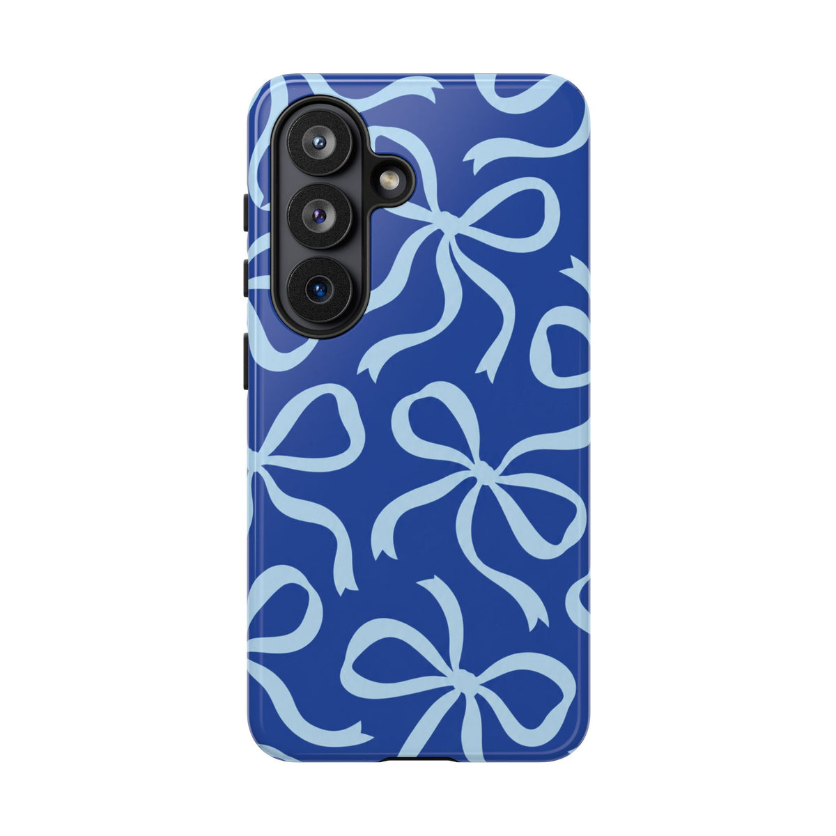 Bold Cobalt Blue and Powder Blue Bow Pattern Phone Case