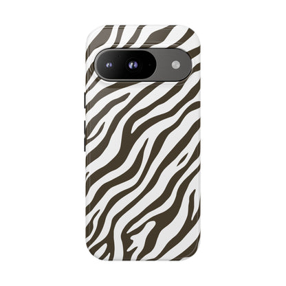 Stylish Mocha Zebra Print Phone Case
