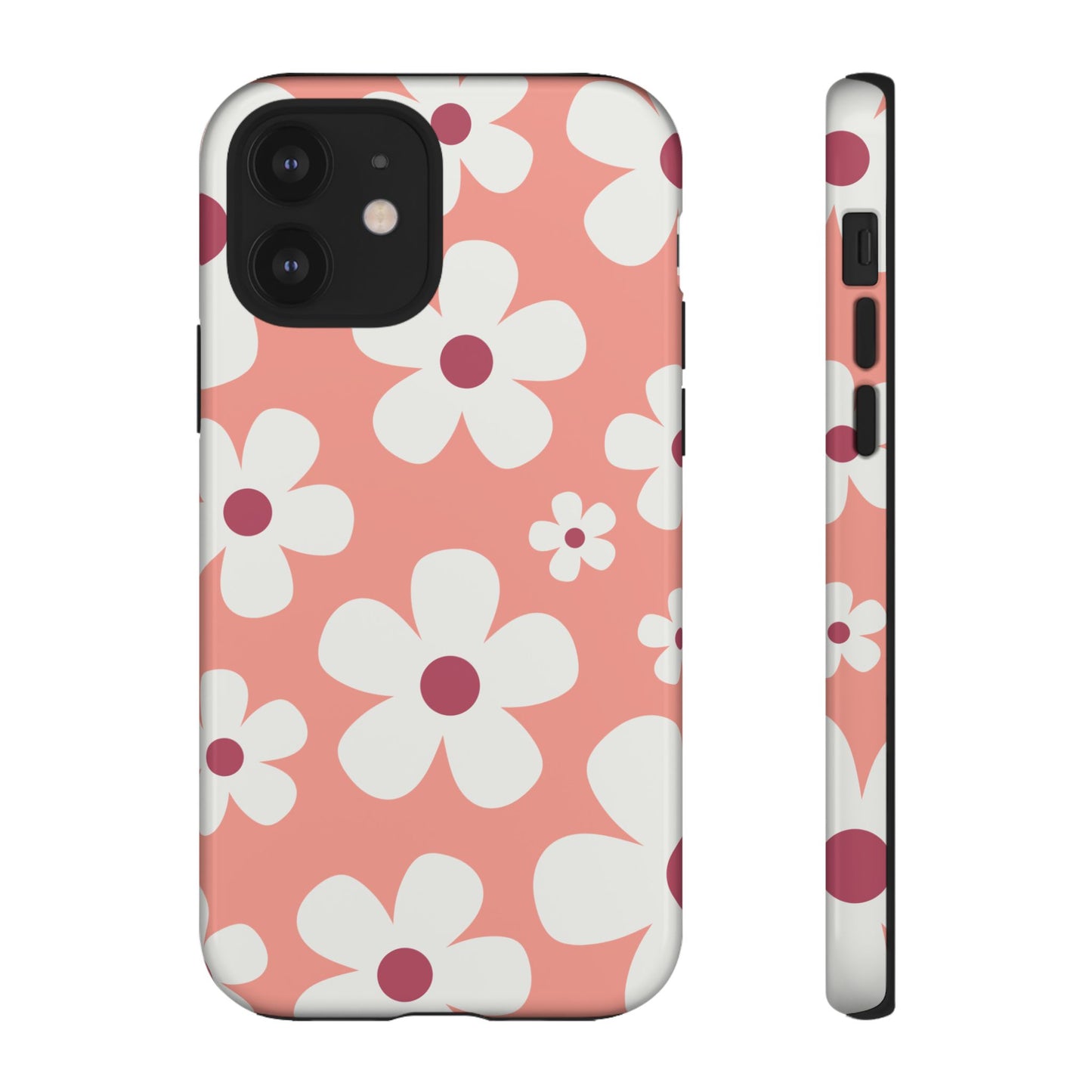 iPhone 12 / Glossy Phone Case - Cute Pink Daisy Pattern #2 Phone Case