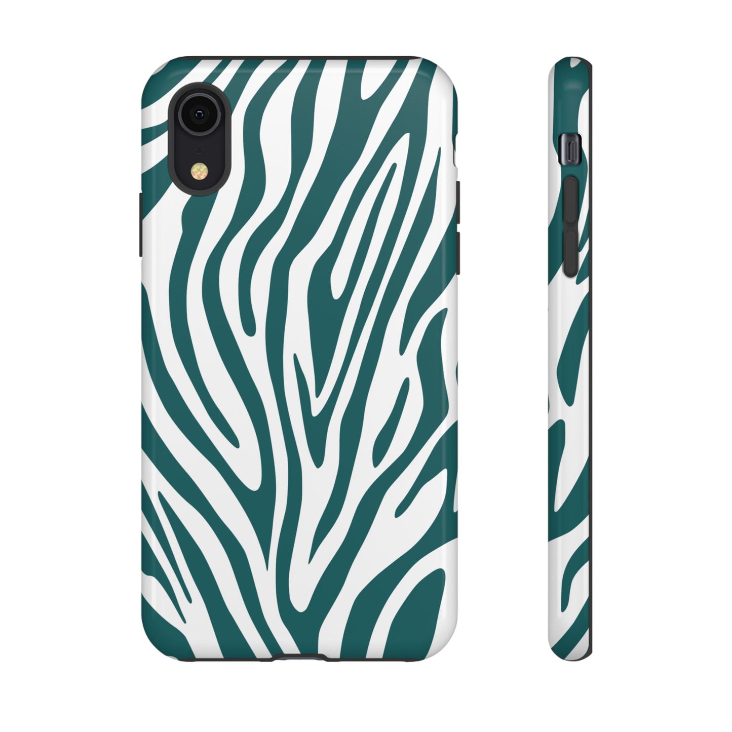 Graphic Teal Tiger Print Phone Case