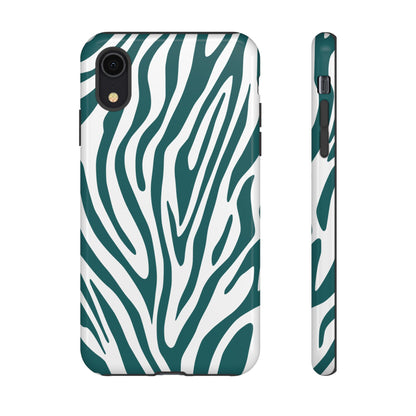 Graphic Teal Tiger Print Phone Case