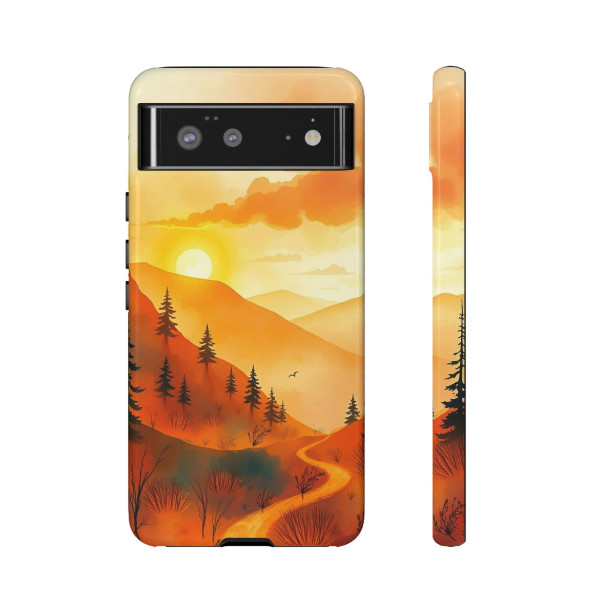 Golden Sunset Design Phone Case - Multicolor Phone Case - Google Pixel 6 / Glossy