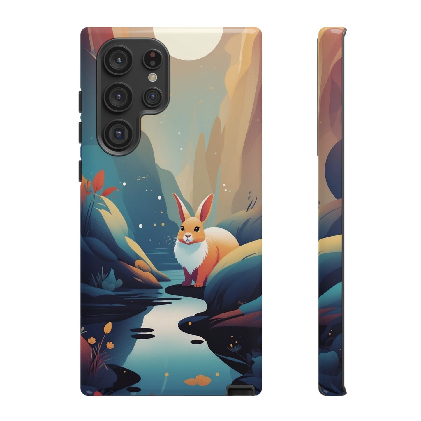 Samsung Galaxy S22 Ultra / Glossy Phone Case - Stylised Rabbit Design Phone Case