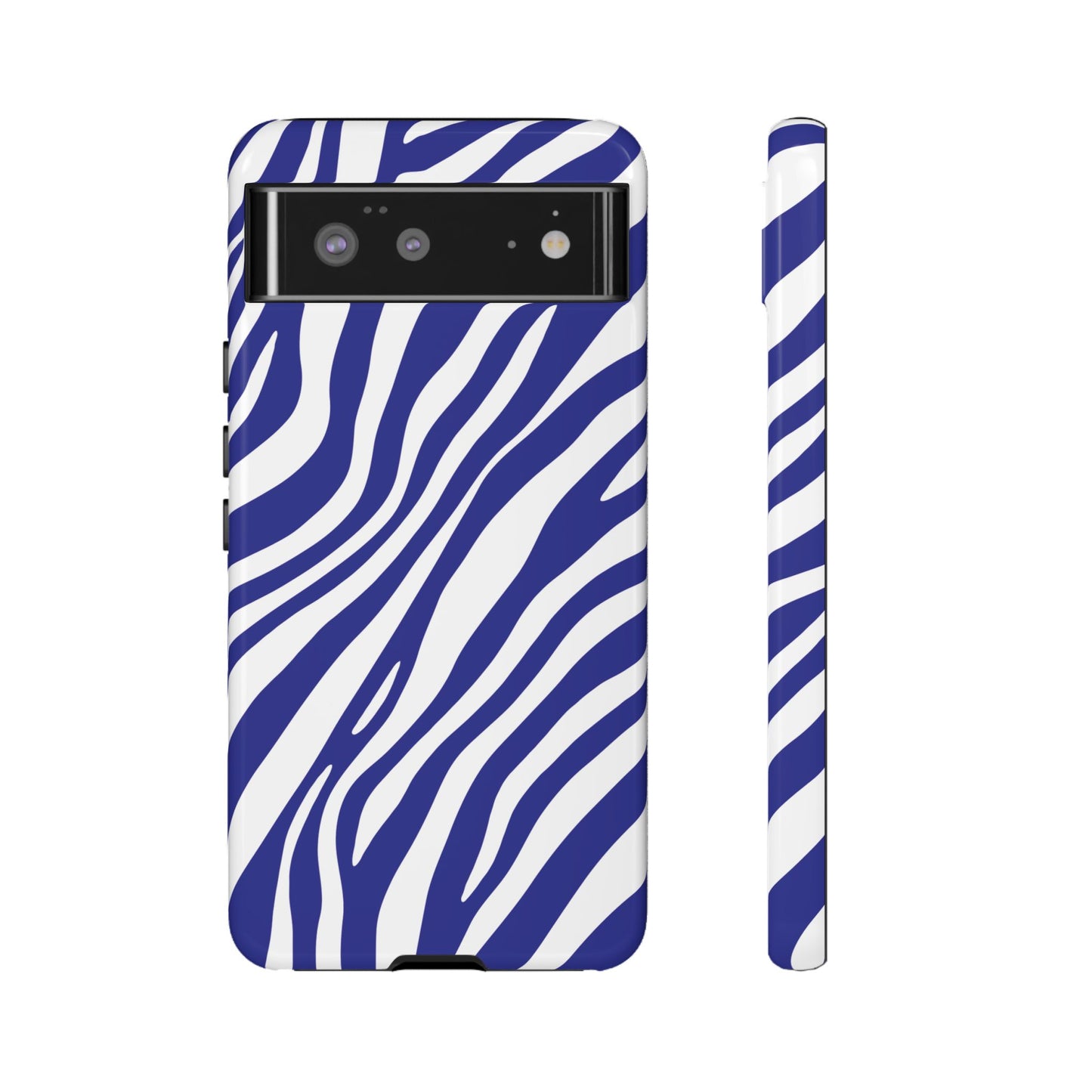 Modern Electric Blue Zebra Print Phone Case