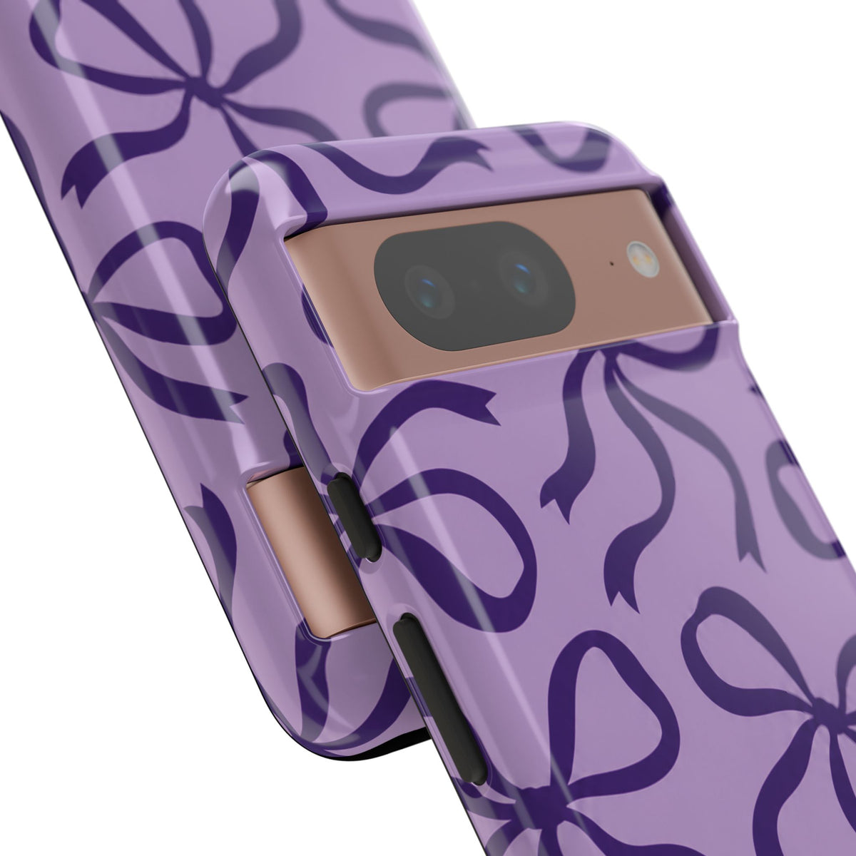 Bold Lilac and Deep Purple Bow Pattern Phone Case