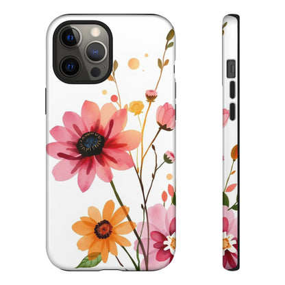 Watercolour Style Simple Wildflower Design Phone Case - Multicolor Phone Case - iPhone 12 Pro Max / Glossy