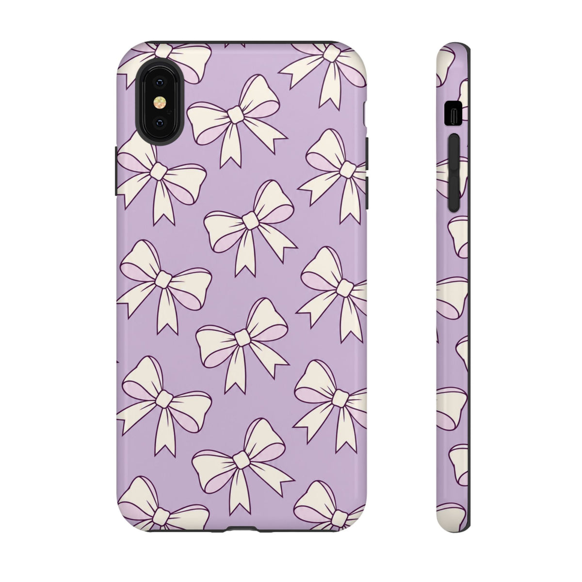 Chic Lilac Bow Pattern Phone Case