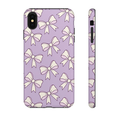 Chic Lilac Bow Pattern Phone Case