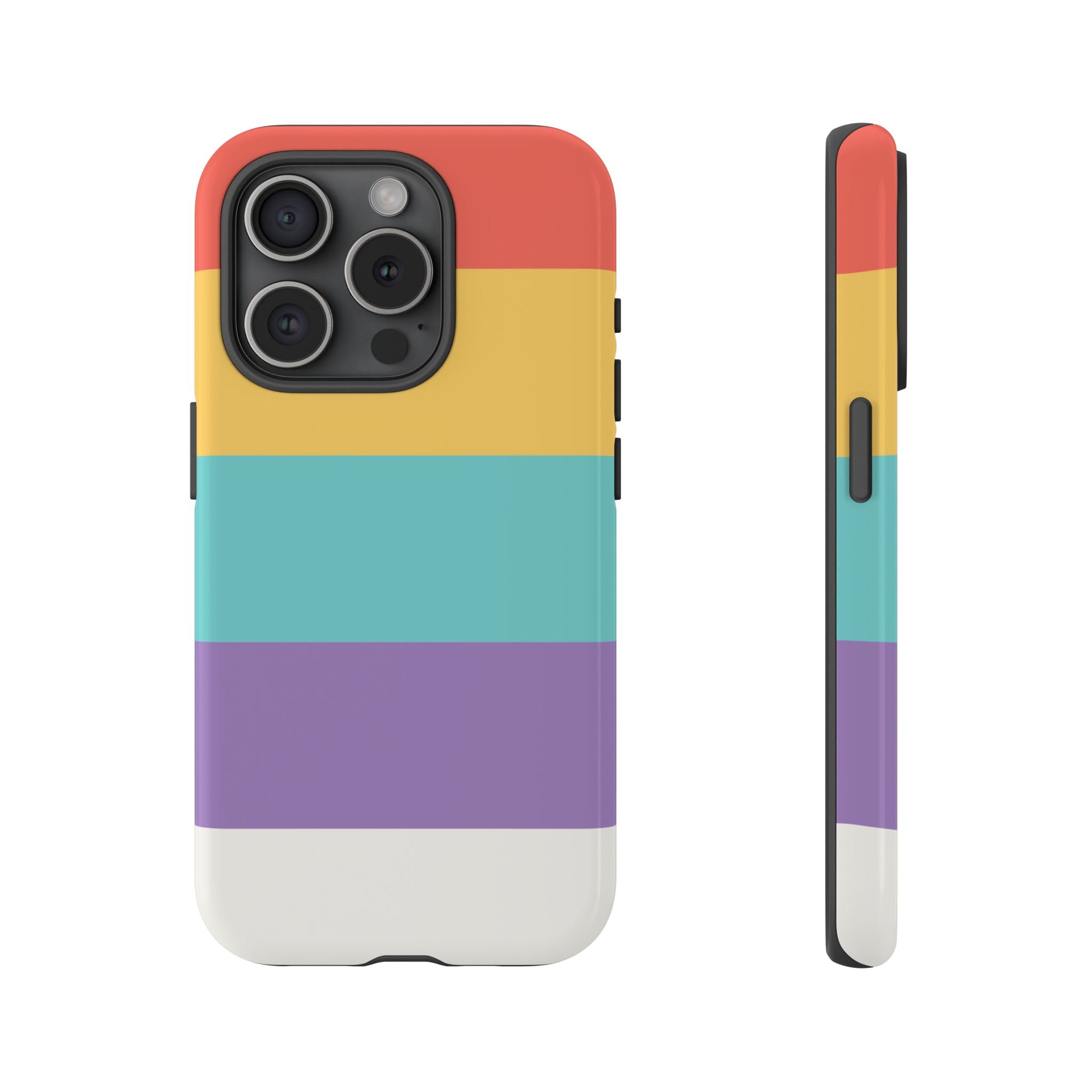 Pastel Rainbow Stripe Pattern Phone Case - Phone Case - iPhone 15 Pro / Glossy
