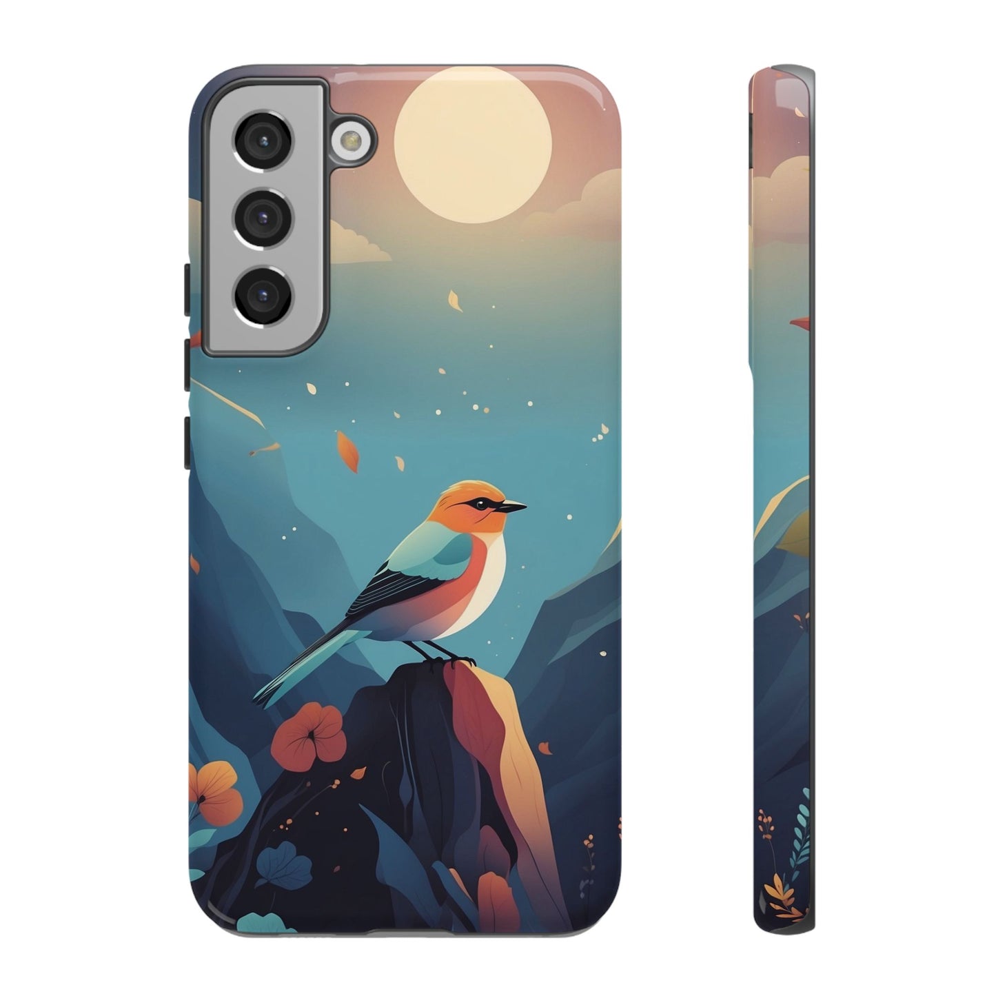 Samsung Galaxy S22 Plus / Glossy Phone Case - Stylised Bird Design Phone Case