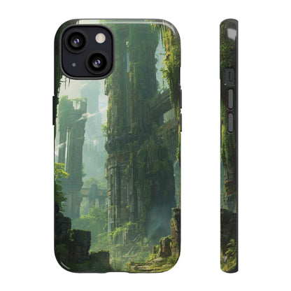 iPhone 13 / Glossy Phone Case - Overgrown Future Ruins Sci-fi Phone Case