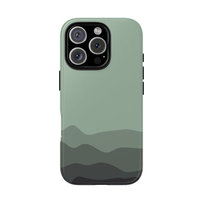Green Abstract Waves Protective Phone Case - Green Phone Case - iPhone 16 Pro / Glossy