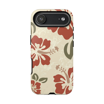 iPhone 17 Air / Glossy Phone Case - ’Boho Chic Hibiscus Pattern #1’ Phone Case