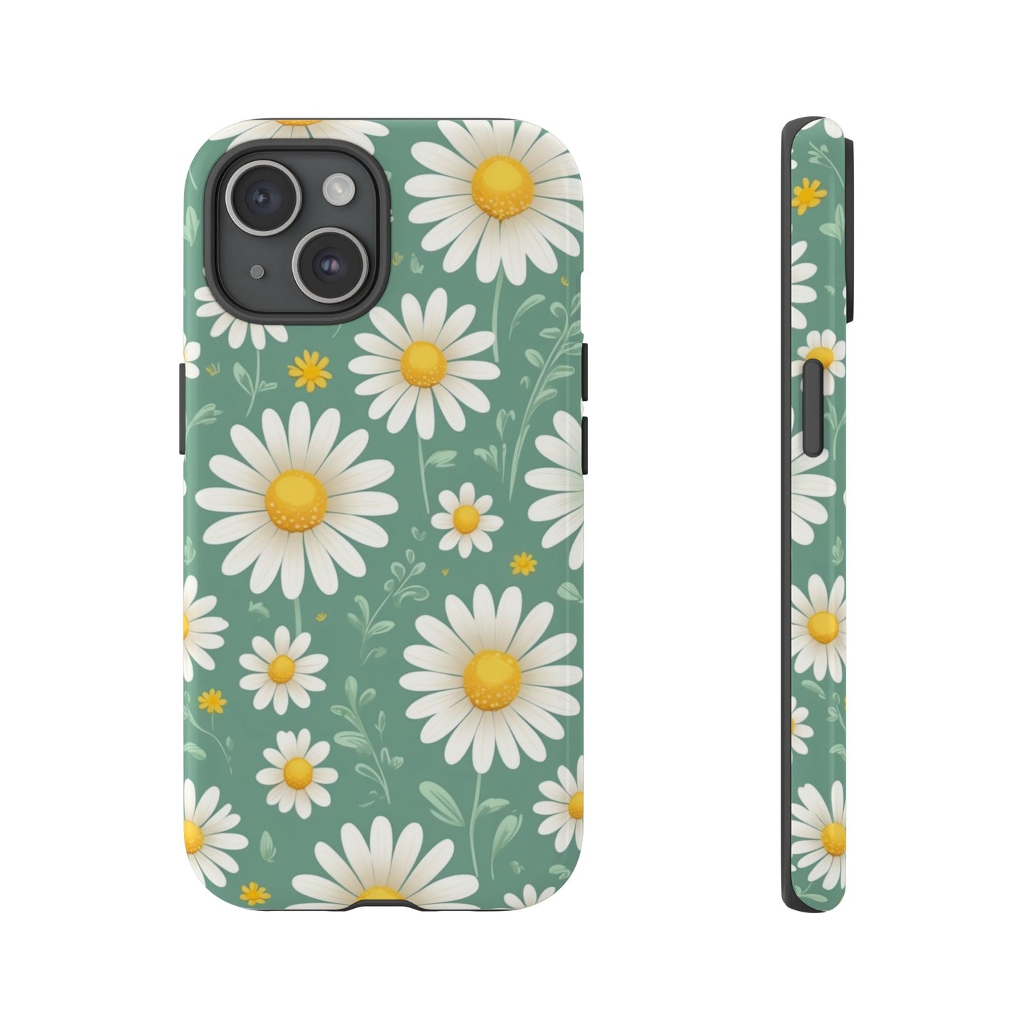 iPhone 15 / Glossy Phone Case - Daisies Floral Pattern 1 Phone Case