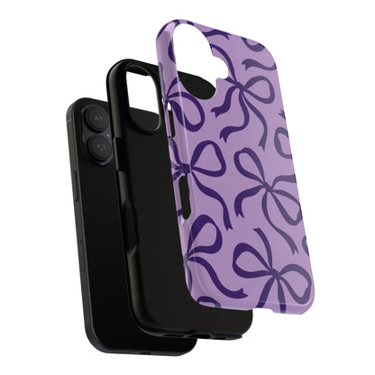 Bold Lilac and Deep Purple Bow Pattern Phone Case