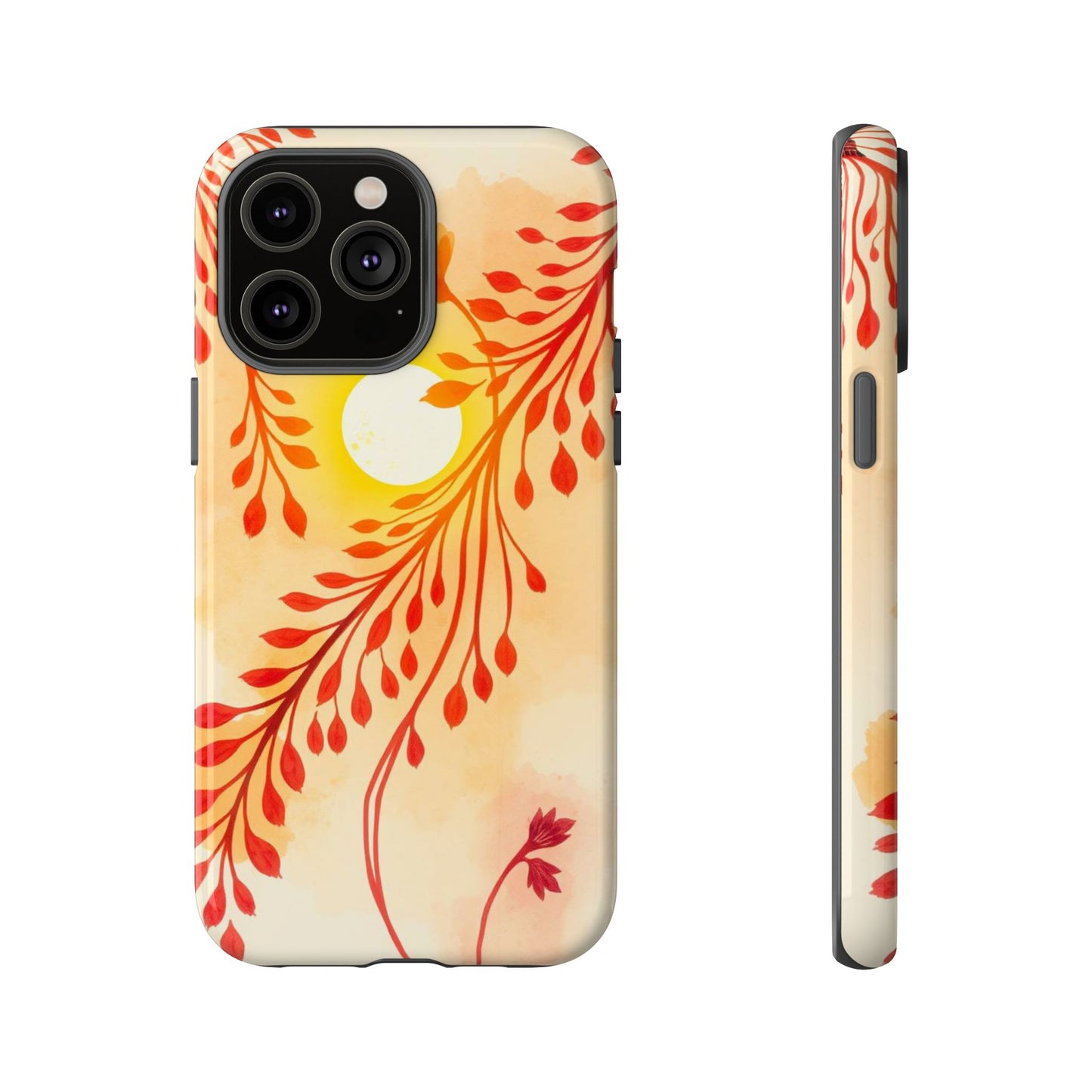 iPhone 14 Pro Max / Glossy Phone Case - Boho Chic Watercolour Sunset Design Phone Case